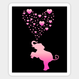 Elephant with Pink Heart Bubbles Magnet